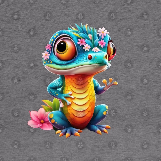 Lizard's Floral Fantasy by TooplesArt